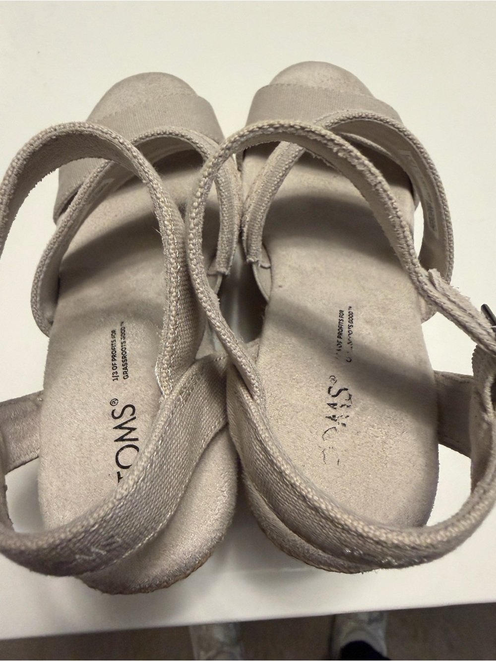 Tom’s Wedge Espadrille Sandals in Light Beige - Women's - Picture 7 of 9